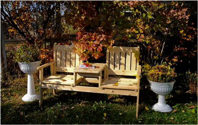 Садовая скамейка со спинкой своими руками из дерева (Фотоальбом)